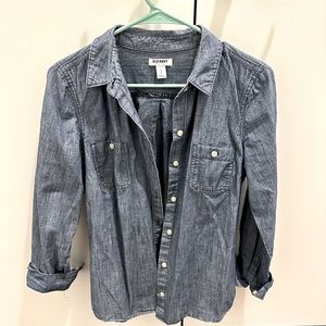 Denim button-up